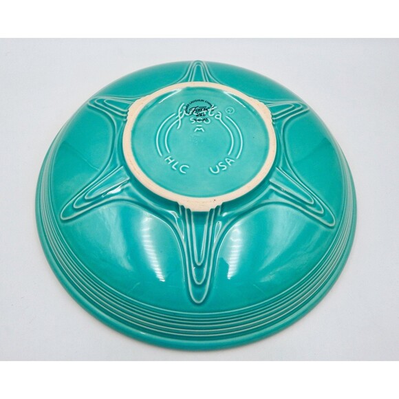 Fiesta Fiestaware Homer Laughlin Presentation Serving Bowl Turquoise 11 Inch - Picture 7 of 9